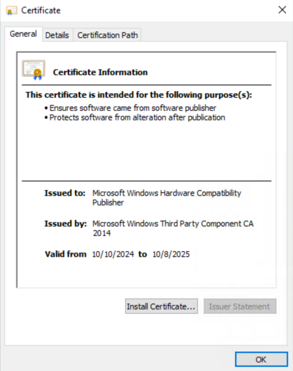 Slide Agent driver certificate