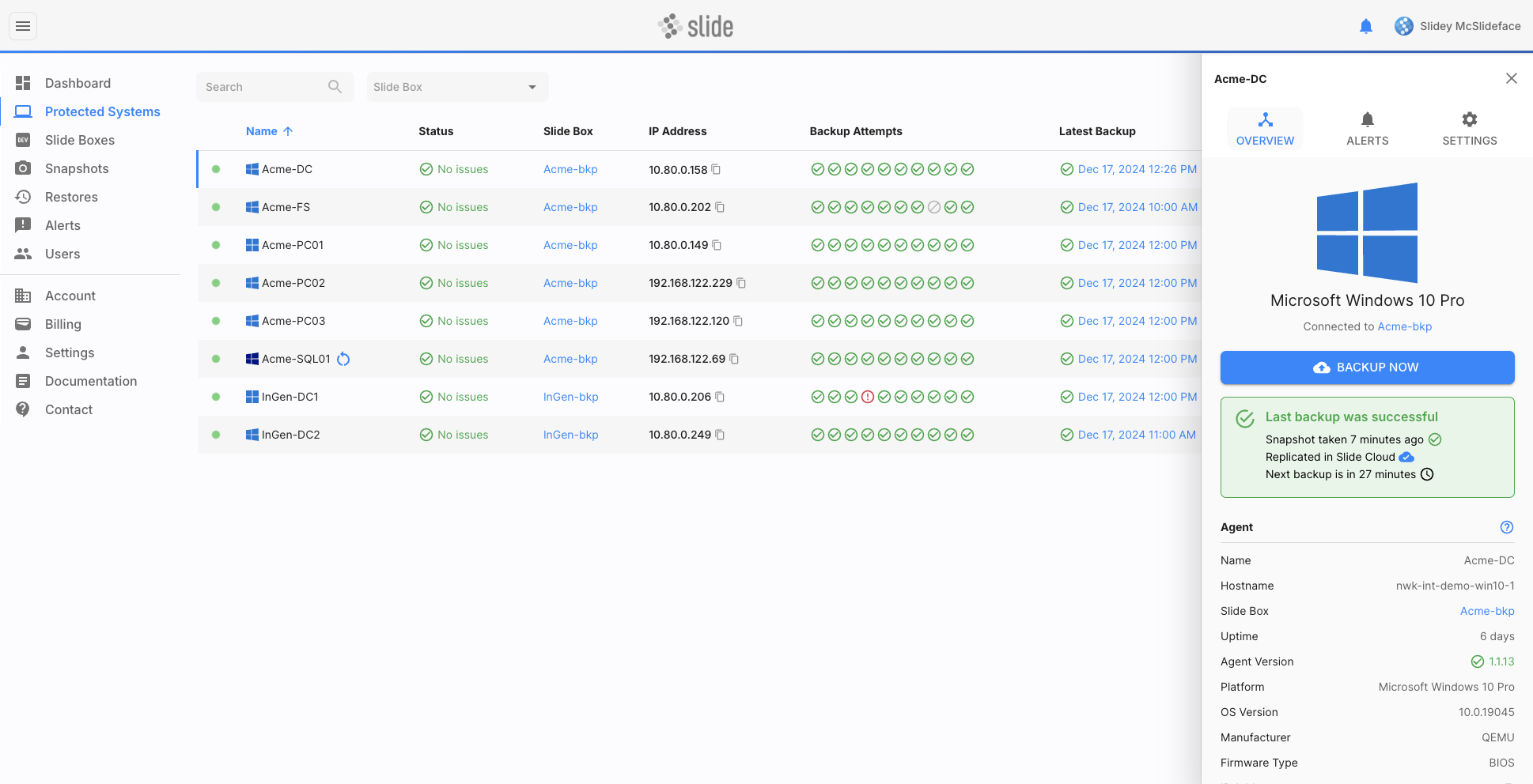 Slide Agent list, with sidebar