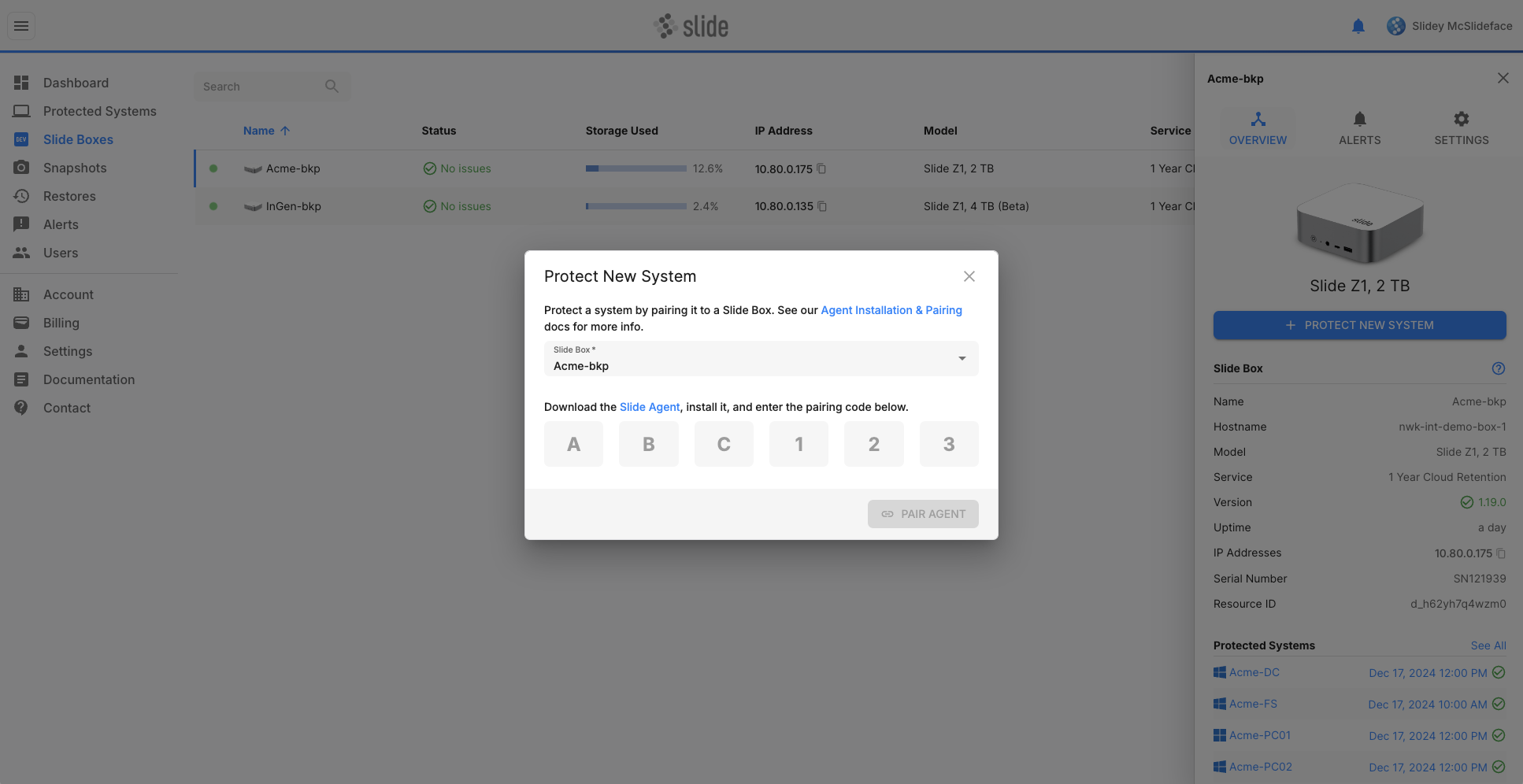 Pair agent dialog