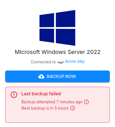 Slide Agent sidebar, backup failed