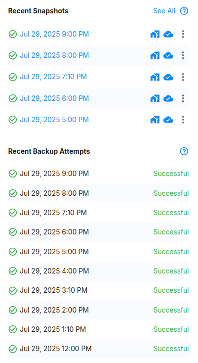 Slide Agent sidebar, backups