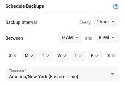 Slide Agent settings, schedule