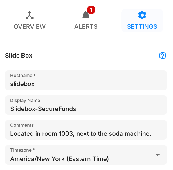 Slide Box settings