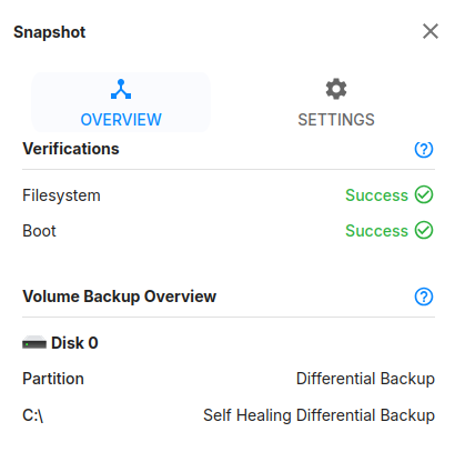 Snapshot sidebar, self-healing diff