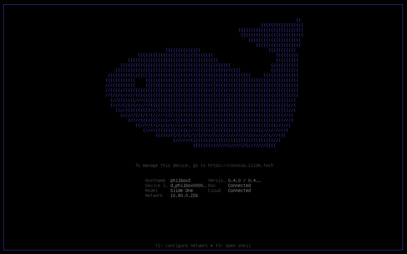 Box status screen