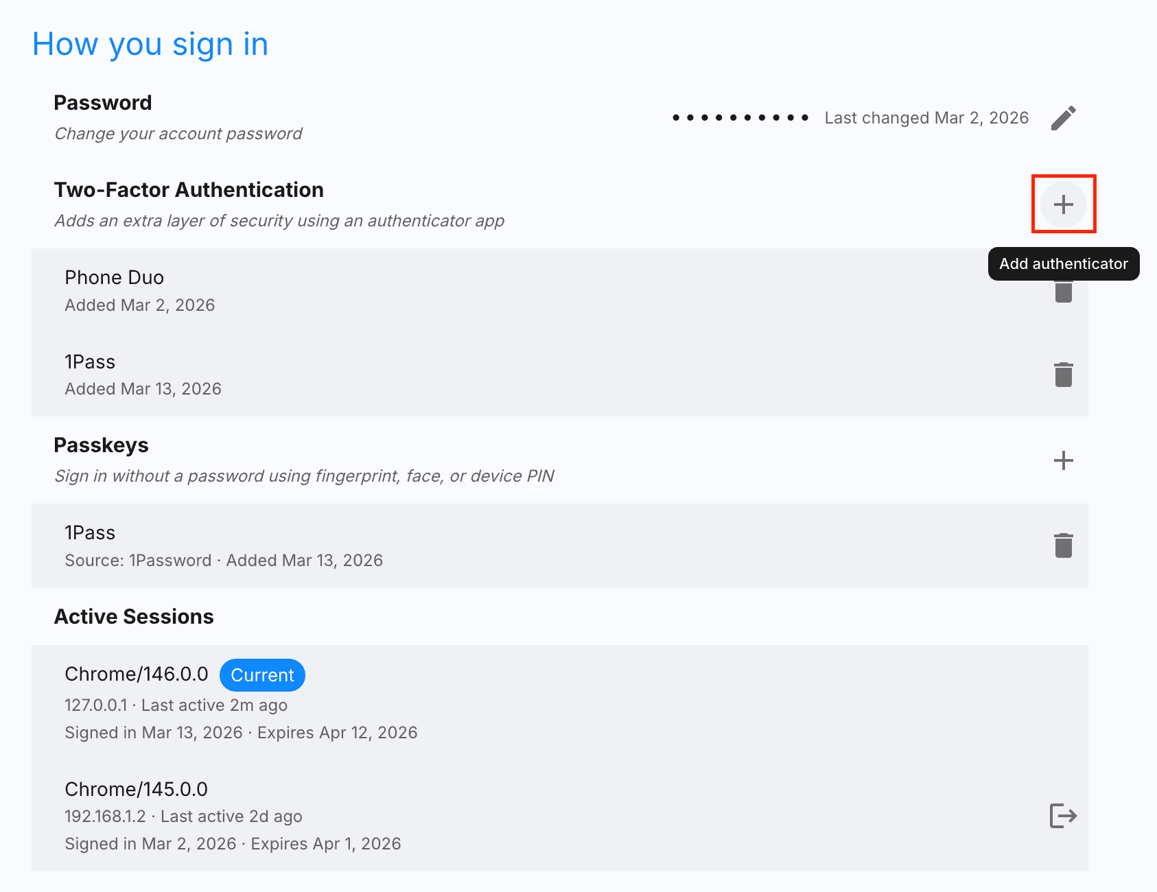 Add authenticator