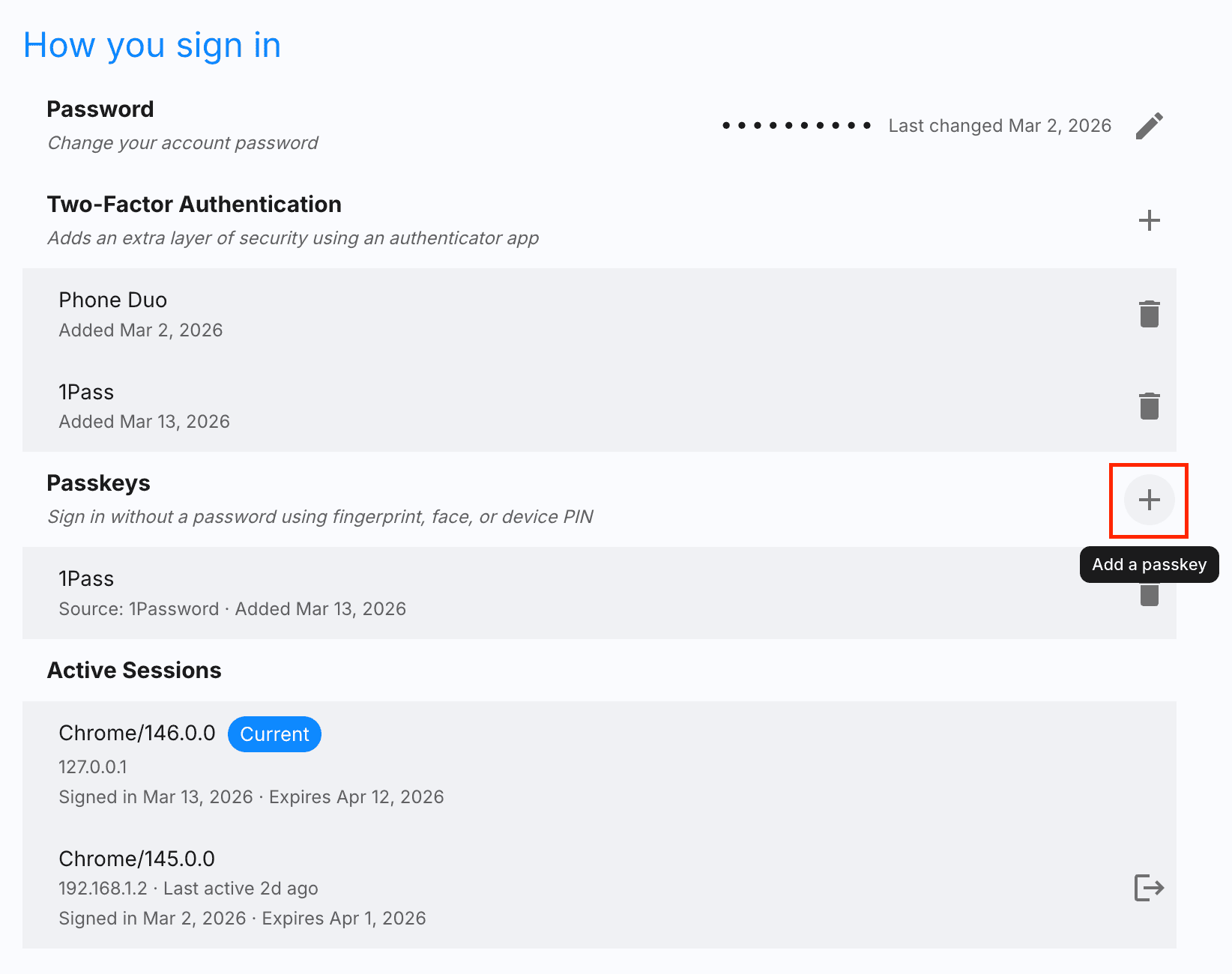 Add a passkey