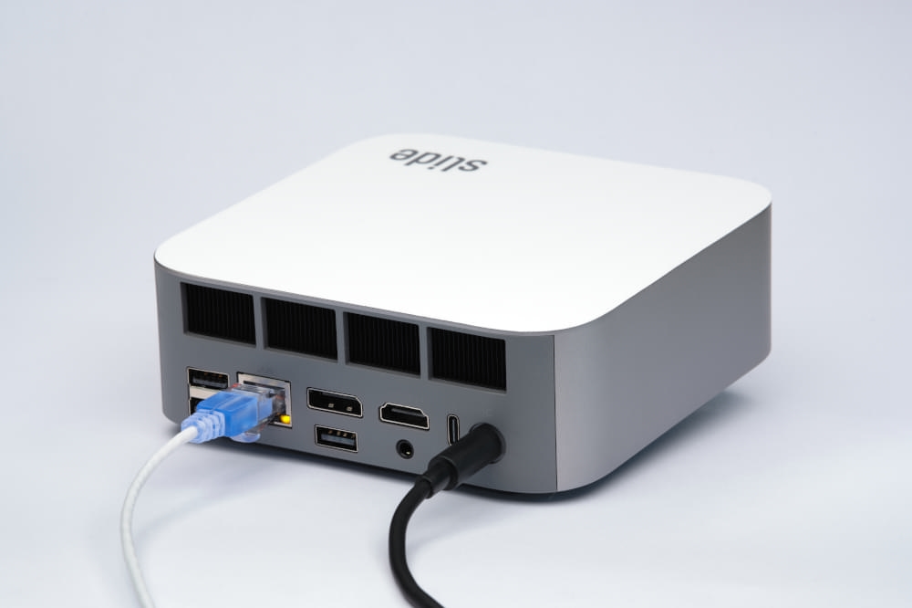 Slide Box connected to power and ethernet